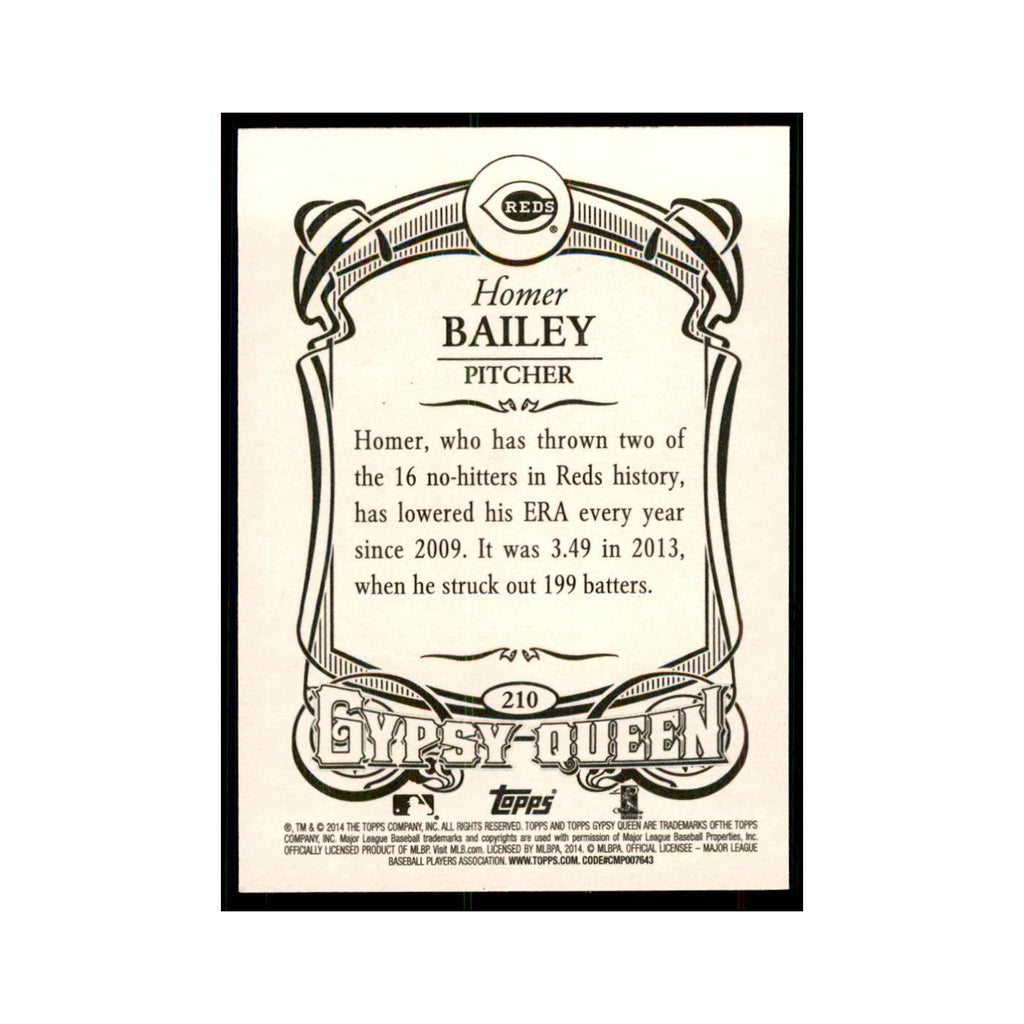 2014 Topps Gypsy Queen Homer Bailey Reds #210