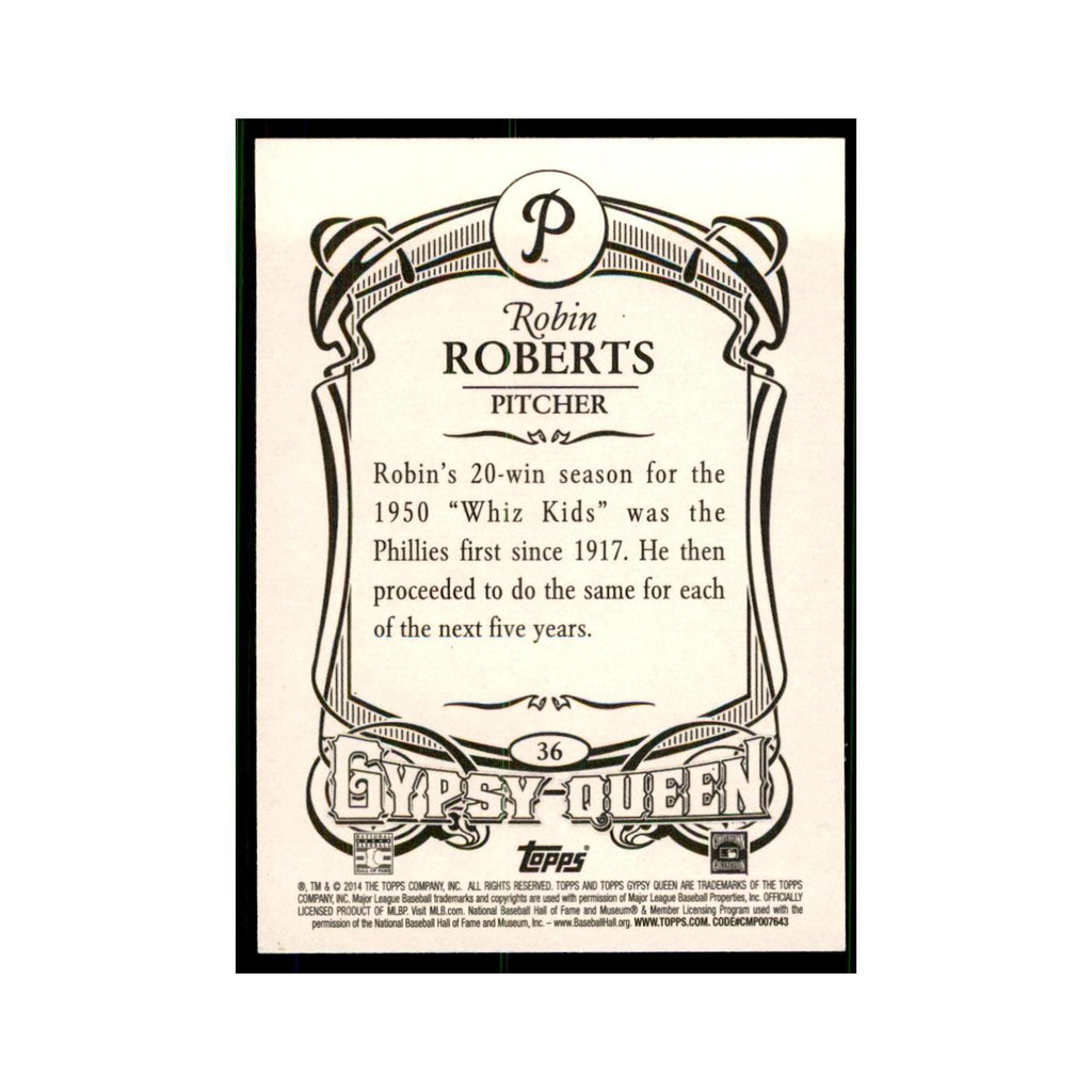 2014 Topps Gypsy Queen Robin Roberts Phillies #36