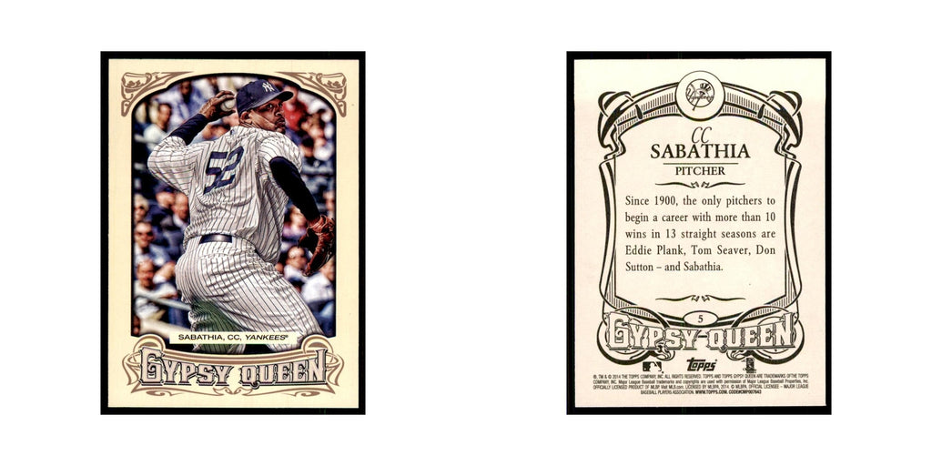 2014 Topps Gypsy Queen CC Sabathia Yankees #5