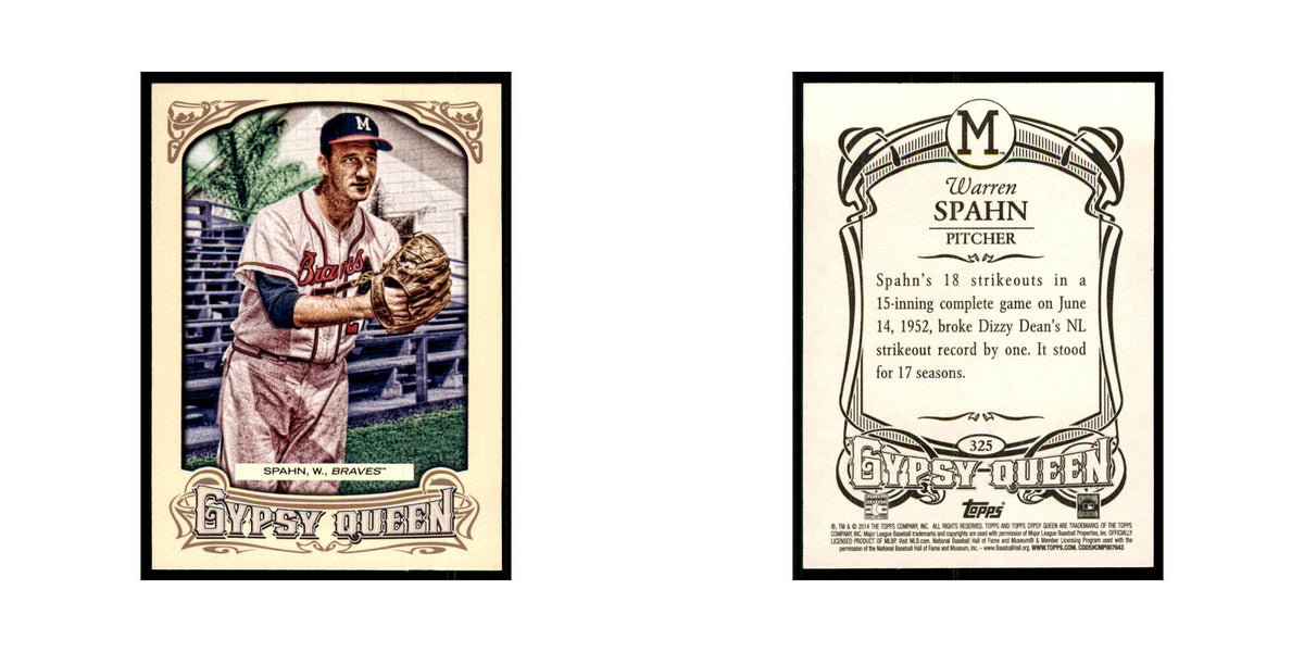 2014 Topps Gypsy Queen Warren Spahn Milwaukee Braves #325