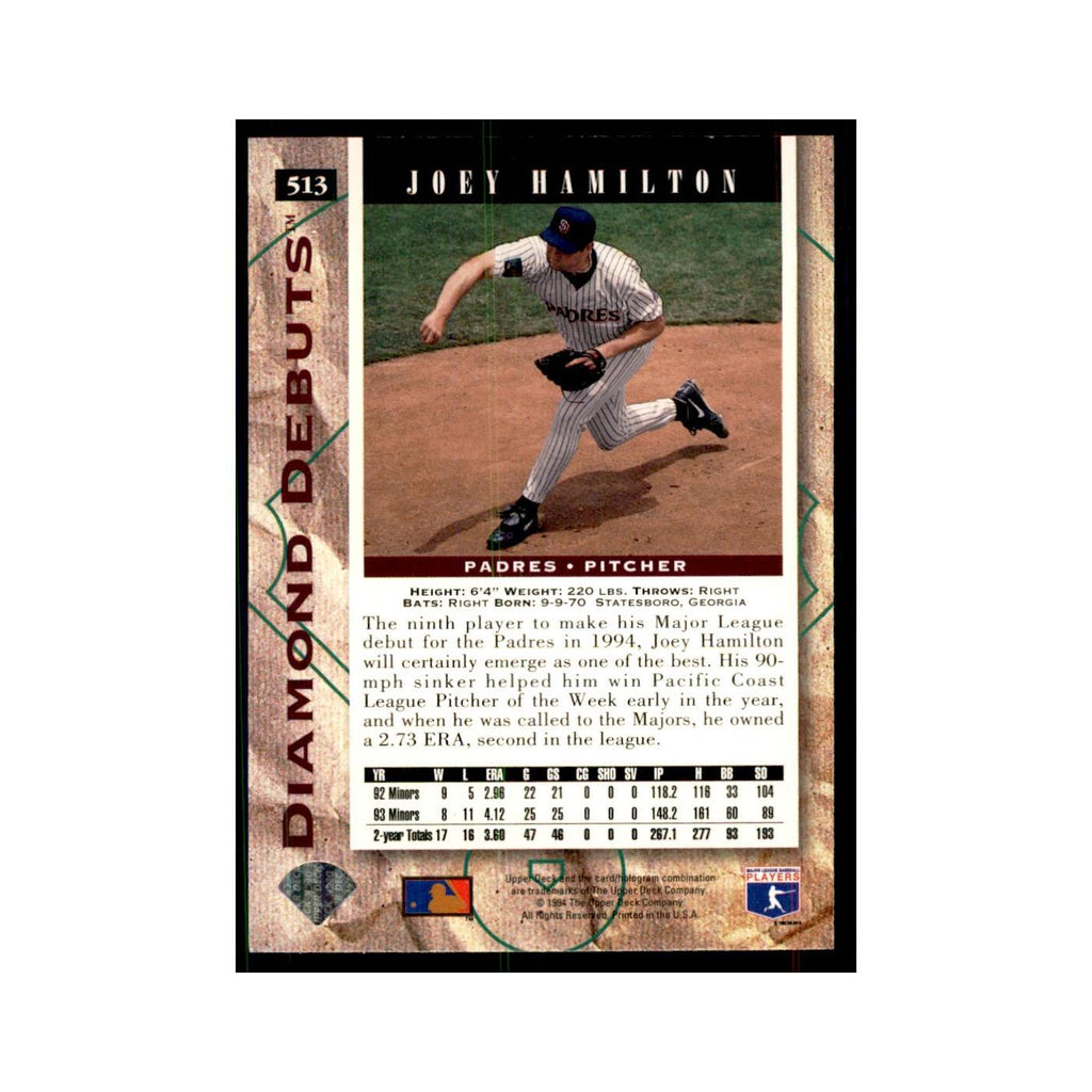 1994 Upper Deck Joey Hamilton Padres #513