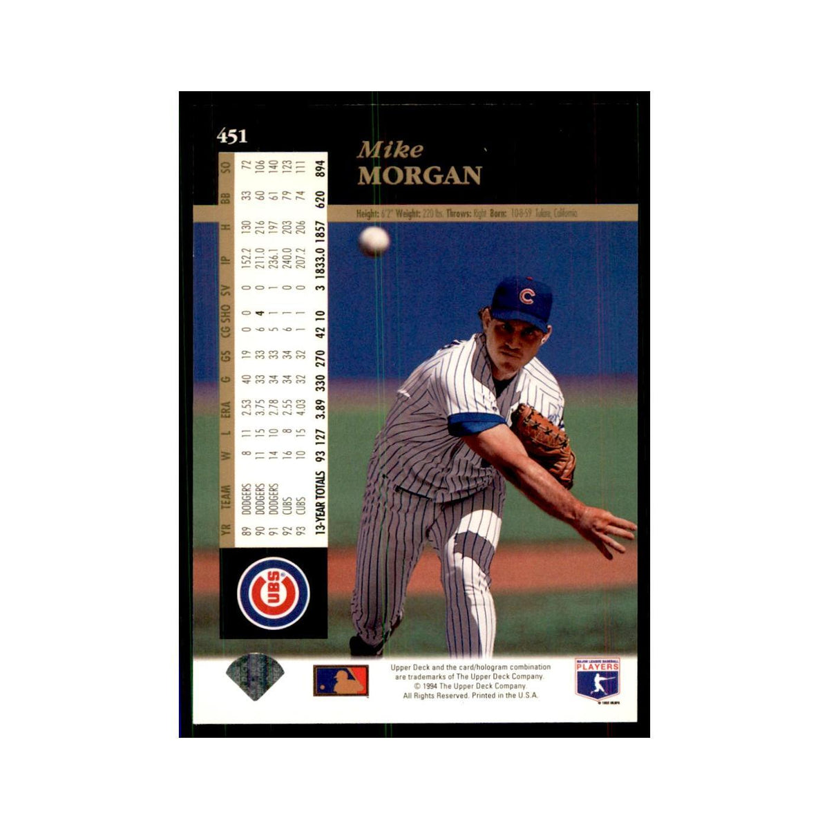 1994 Upper Deck Mike Morgan Cubs #451