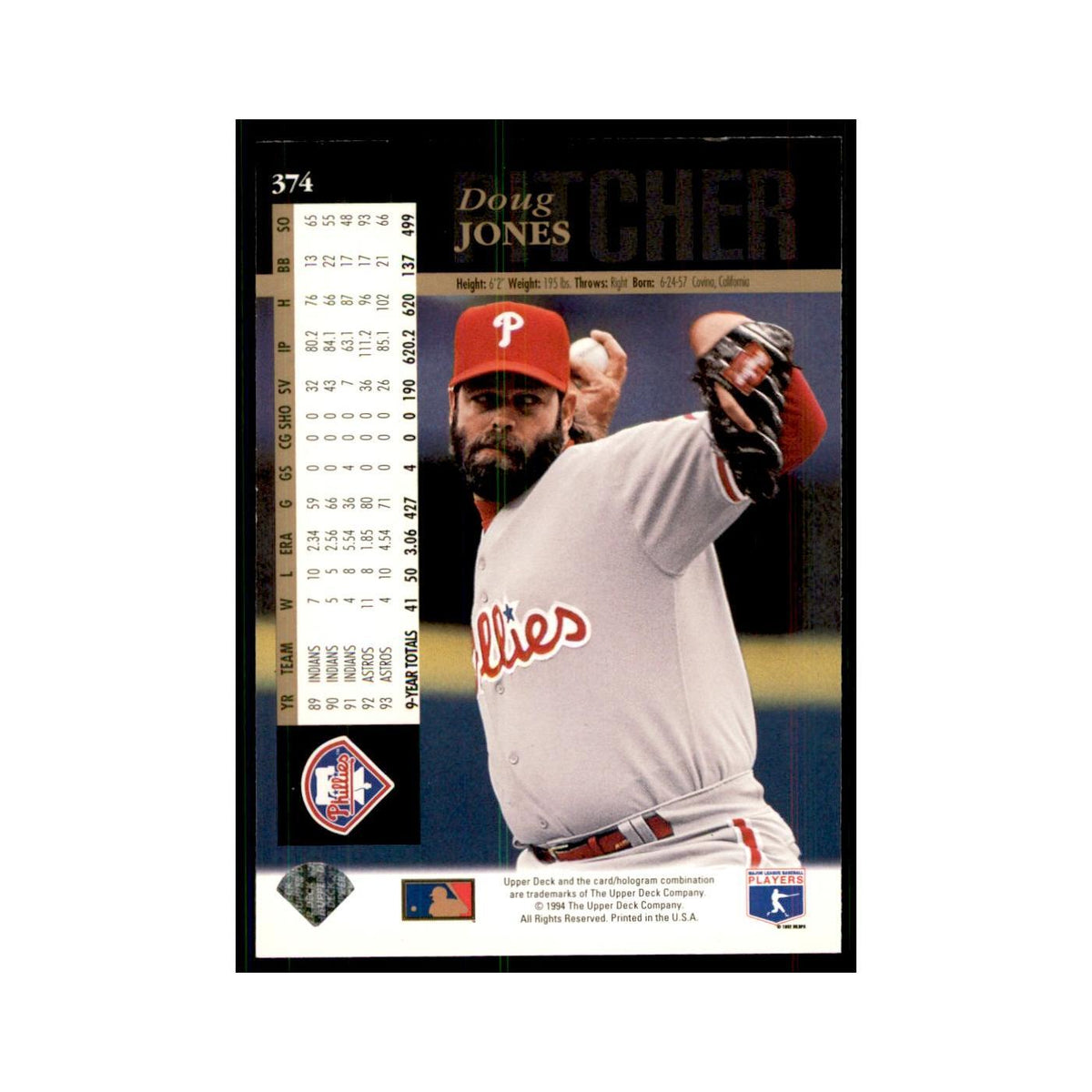 1994 Upper Deck Doug Jones Phillies #374