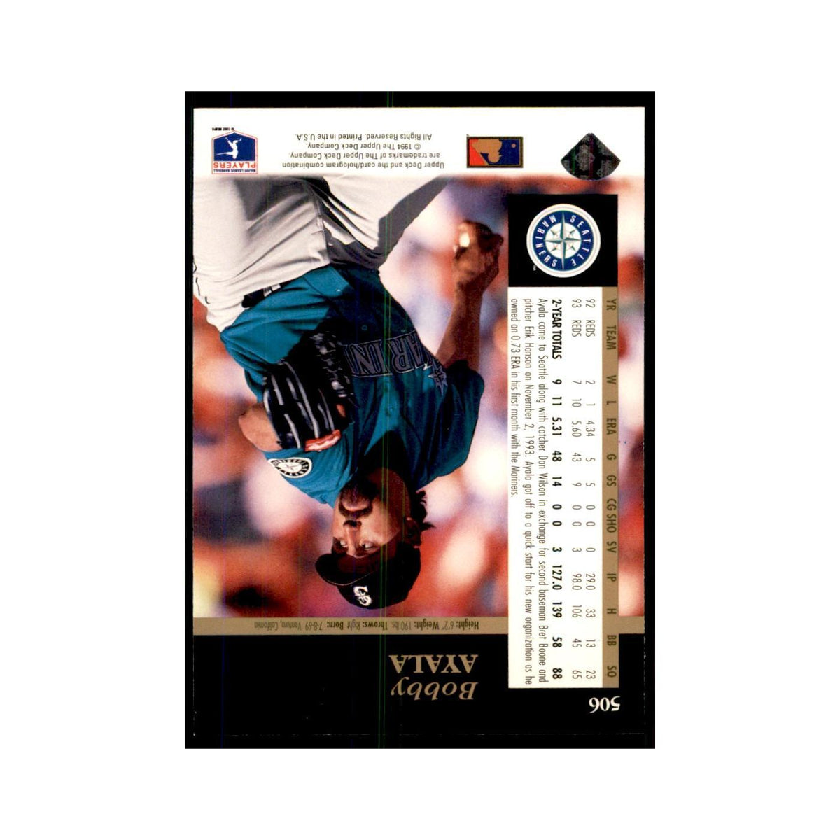 1994 Upper Deck Bobby Ayala Mariners #506