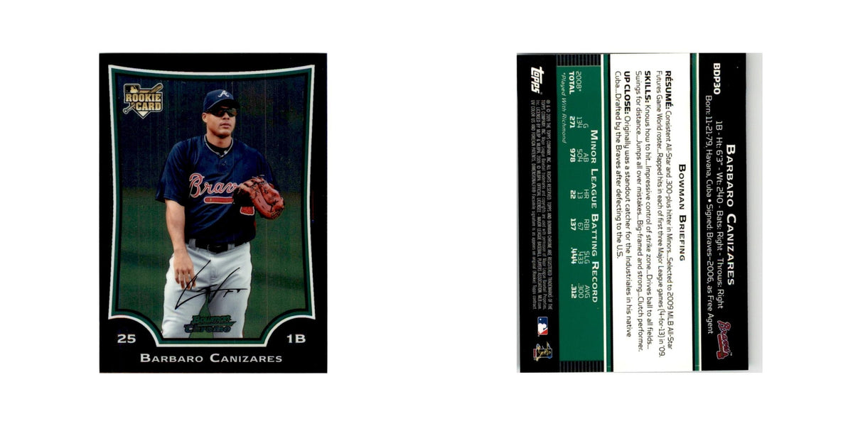 2009 Bowman Draft Picks & Prospects Chrome Barbaro Canizares RC Braves #BDP30