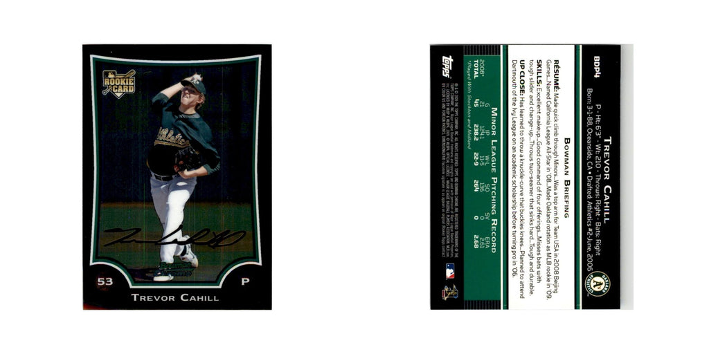 2009 Bowman Draft Picks & Prospects Chrome Trevor Cahill RC Athletics #BDP4