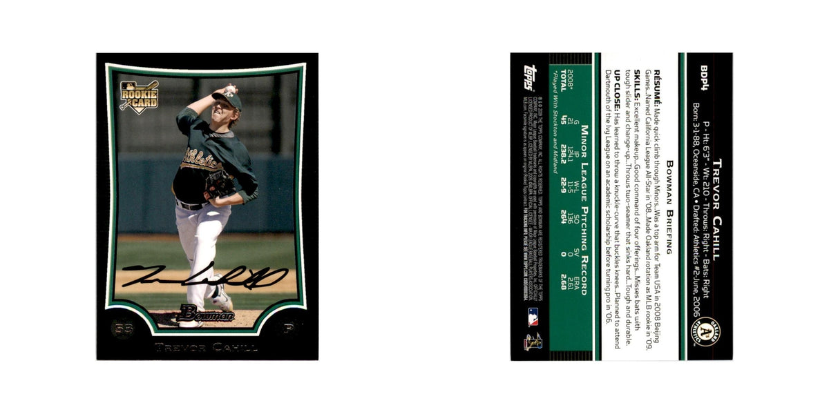 2009 Bowman Draft Picks & Prospects Trevor Cahill RC Athletics #BDP4