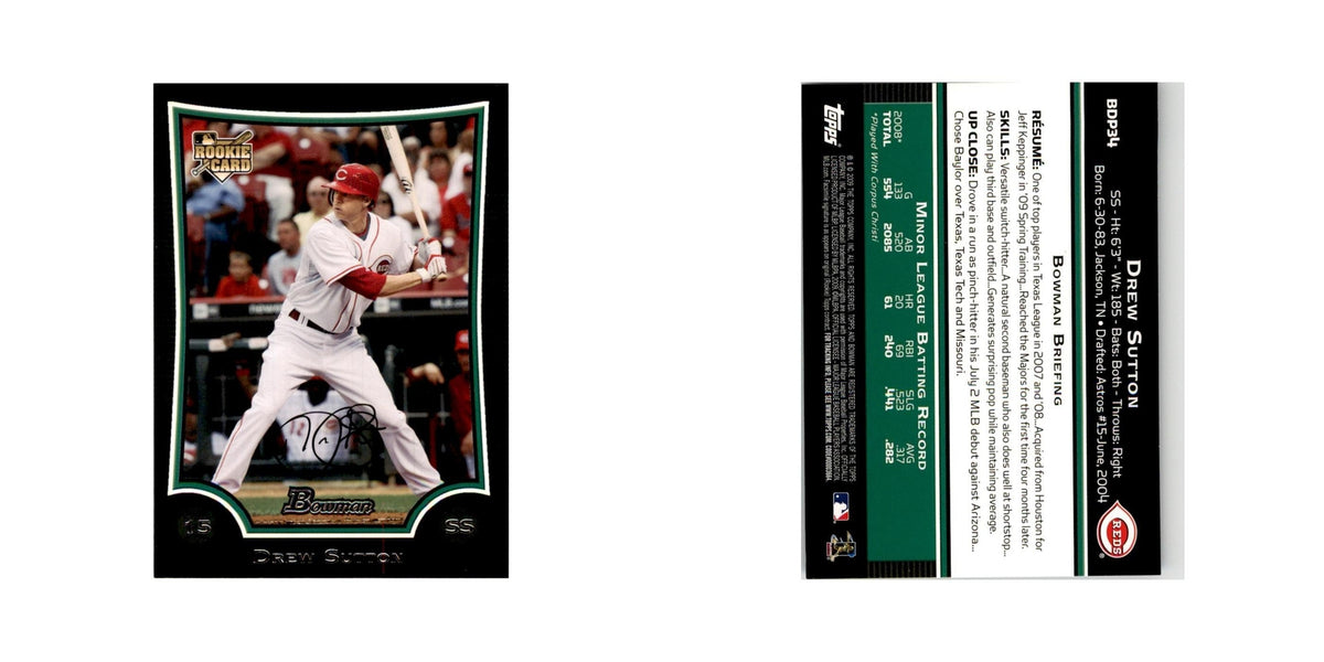2009 Bowman Draft Picks & Prospects Drew Sutton RC Reds #BDP34