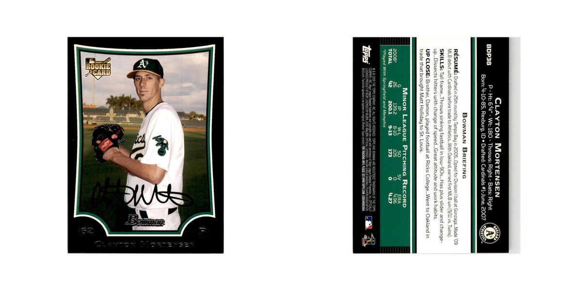 2009 Bowman Draft Picks & Prospects Clayton Mortensen RC Athletics #BDP38