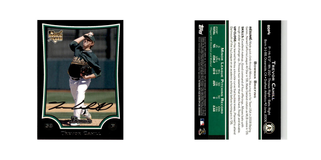 2009 Bowman Draft Picks & Prospects Trevor Cahill RC Athletics #BDP4