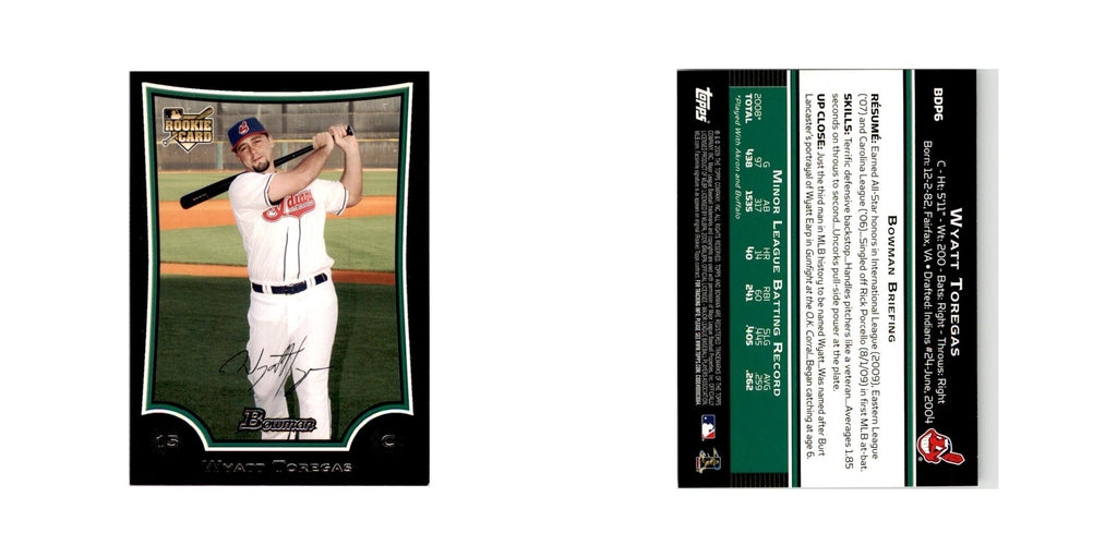 2009 Bowman Draft Picks & Prospects Wyatt Toregas RC Indians #BDP6
