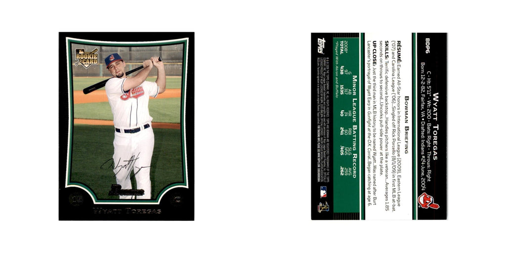 2009 Bowman Draft Picks & Prospects Wyatt Toregas RC Indians #BDP6