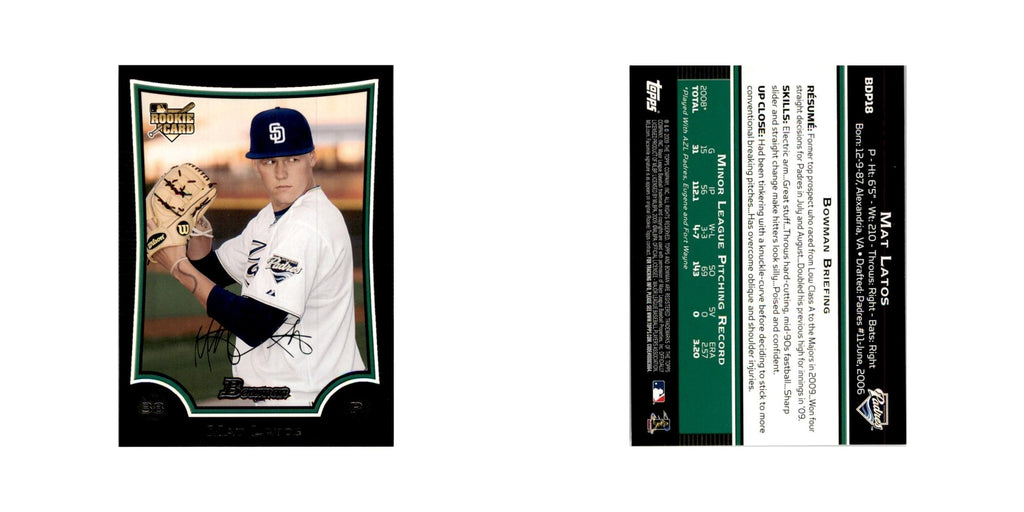 2009 Bowman Draft Picks & Prospects Mat Latos RC Padres #BDP18