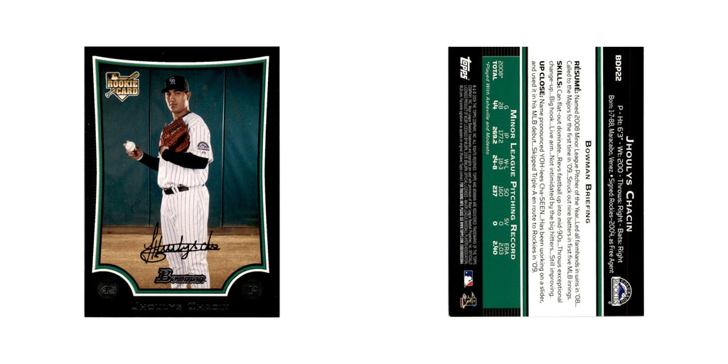2009 Bowman Draft Picks & Prospects Jhoulys Chacin RC Rockies #BDP22