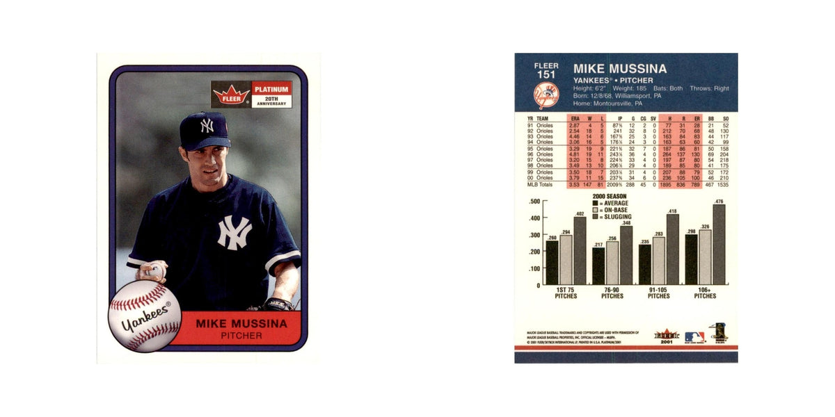 2001 Fleer Platinum Mike Mussina Yankees #151