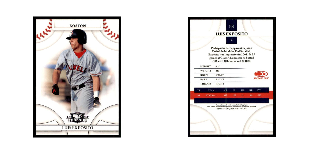 2008 Donruss Threads Luis Exposito Red Sox #58
