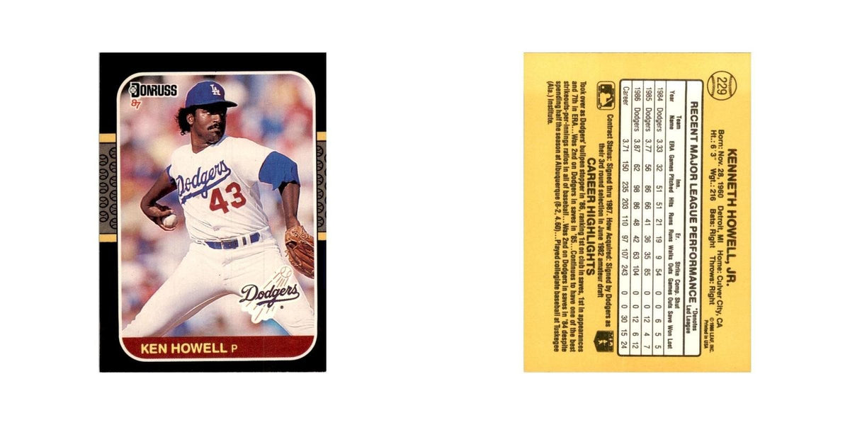 1987 Donruss Ken Howell Baseball Cards #229