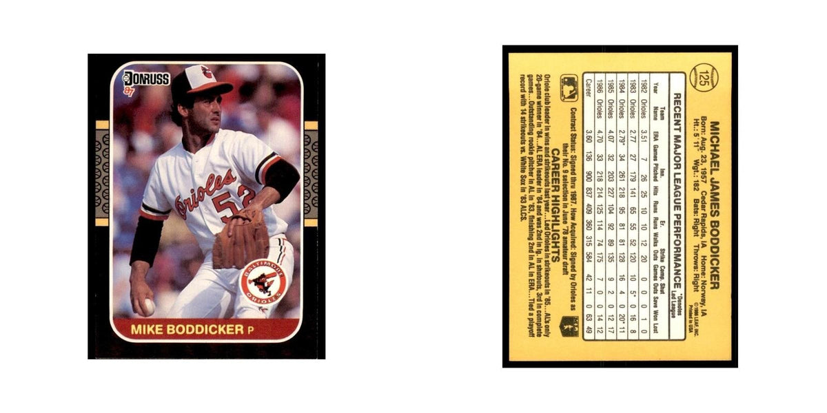 1987 Donruss Mike Boddicker Baseball Cards #125