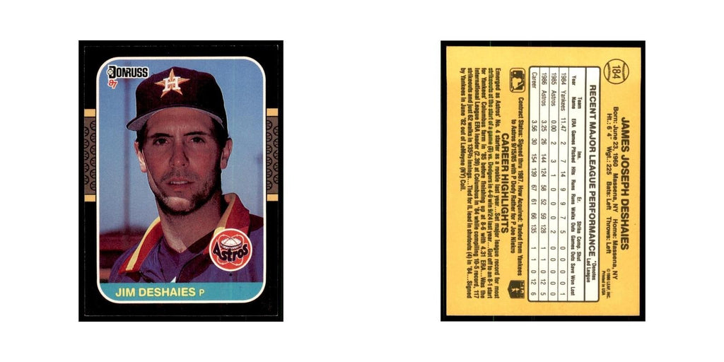 1987 Donruss Jim Deshaies Baseball Cards #184