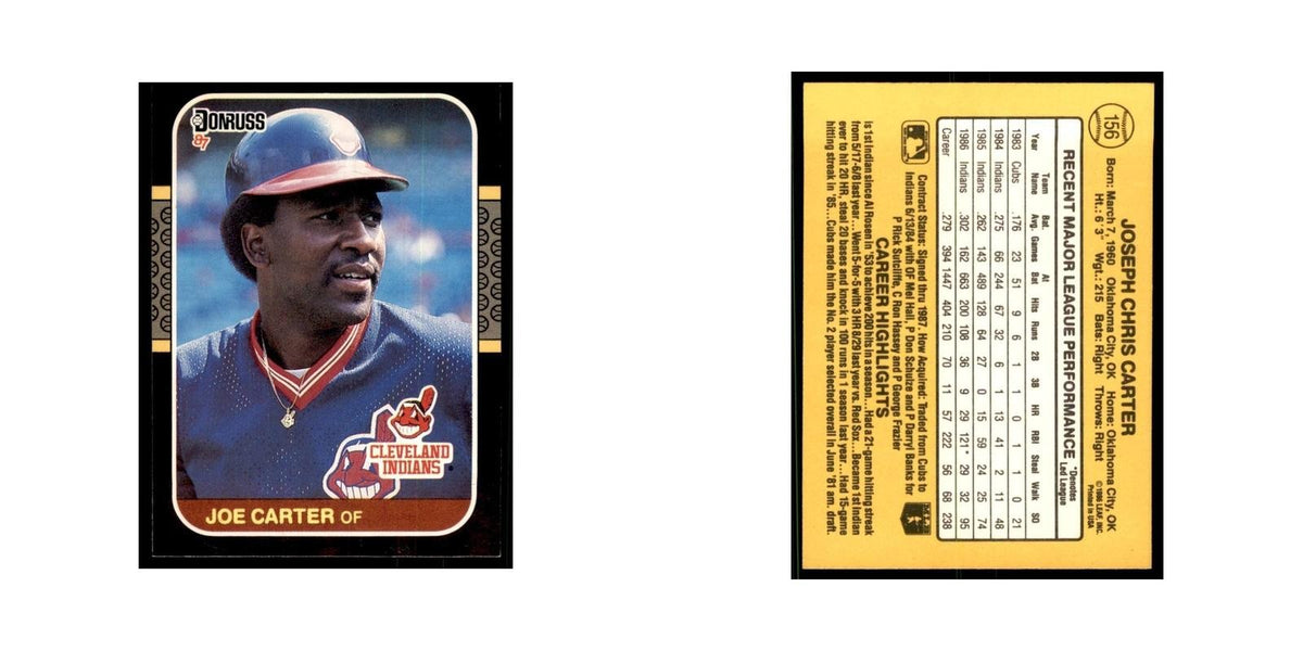 1987 Donruss Joe Carter Baseball Cards #156