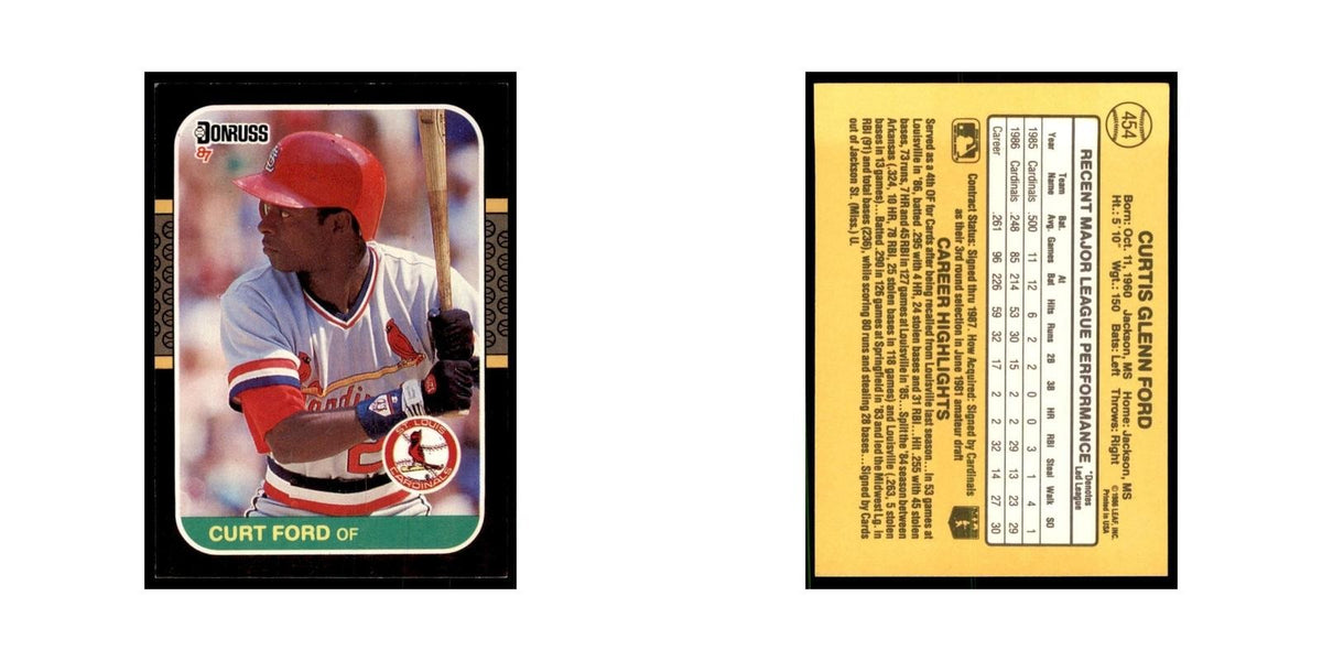 1987 Donruss Curt Ford Baseball Cards #454