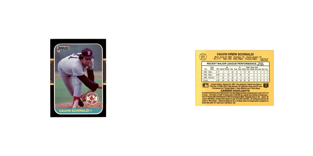 1987 Donruss Calvin Schiraldi Baseball Cards #641