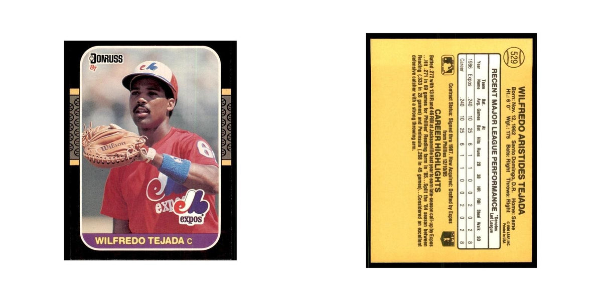 1987 Donruss Wilfredo Tejada Baseball Cards #529