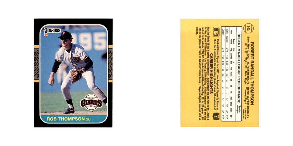 1987 Donruss Rob Thompson Baseball Cards #145