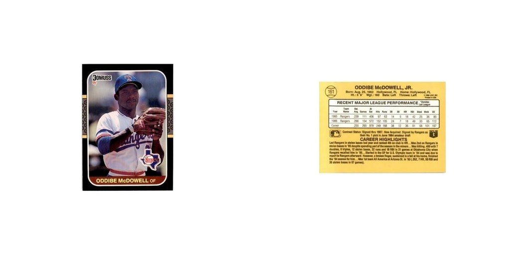 1987 Donruss Oddibe McDowell Baseball Cards #161