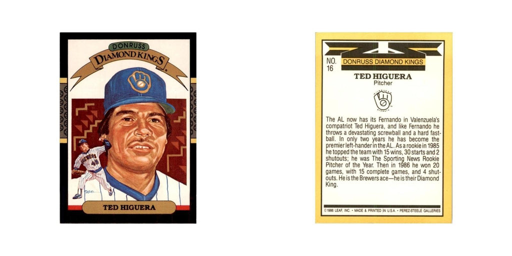 1987 Donruss Ted Higuera Baseball Cards #16