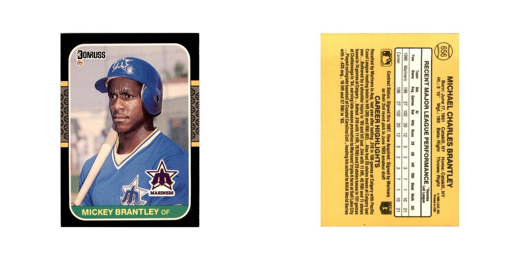 1987 Donruss Mickey Brantley Baseball Cards #656