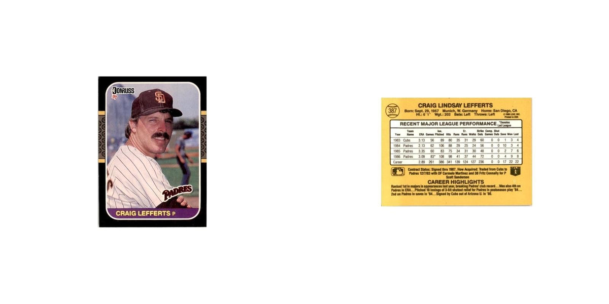 1987 Donruss Craig Lefferts Baseball Cards #387