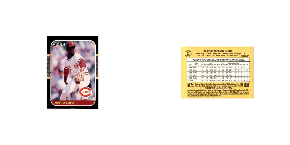 1987 Donruss Mario Soto Baseball Cards #82
