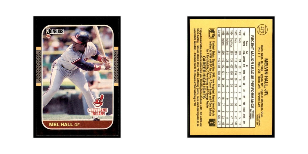 1987 Donruss Mel Hall Baseball Cards #473