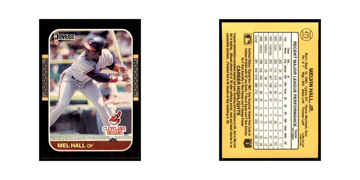 1987 Donruss Mel Hall Baseball Cards #473