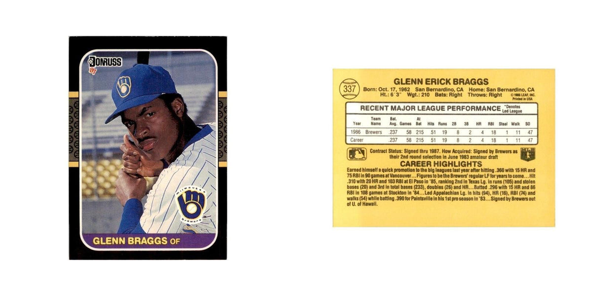 1987 Donruss Glenn Braggs Baseball Cards #337