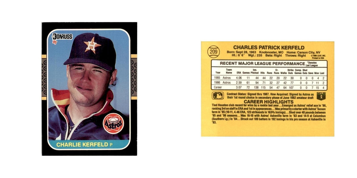 1987 Donruss Charlie Kerfeld Baseball Cards #209