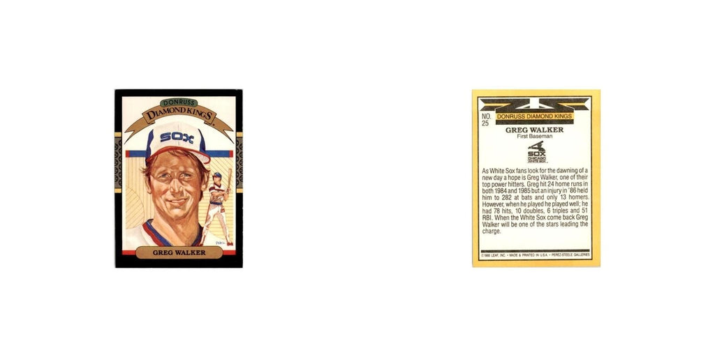 1987 Donruss Greg Walker Baseball Cards #25
