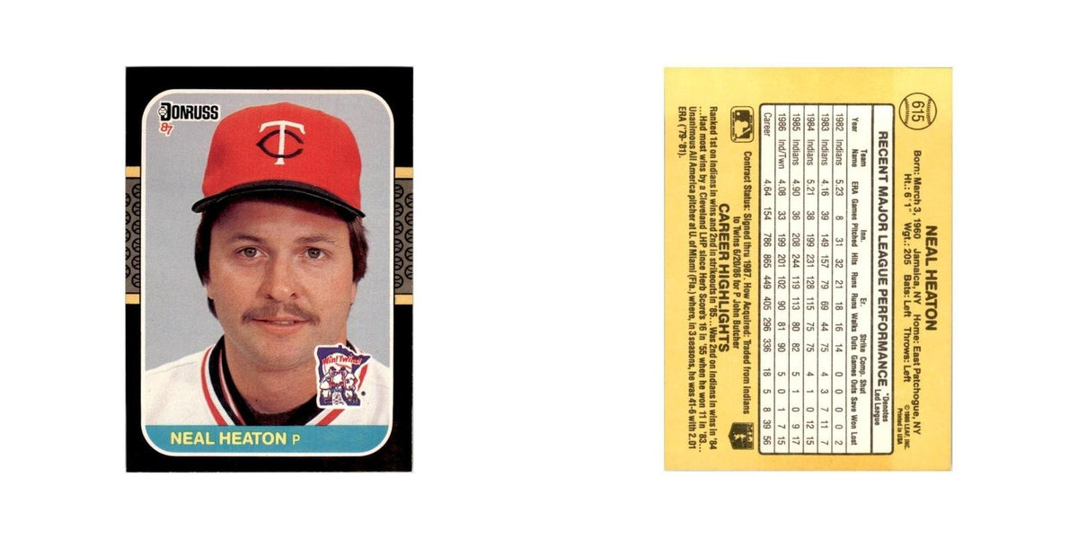 1987 Donruss Neal Heaton Baseball Cards #615