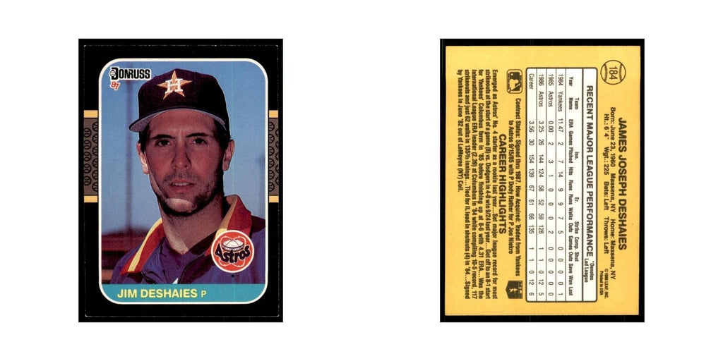 1987 Donruss Jim Deshaies Baseball Cards #184