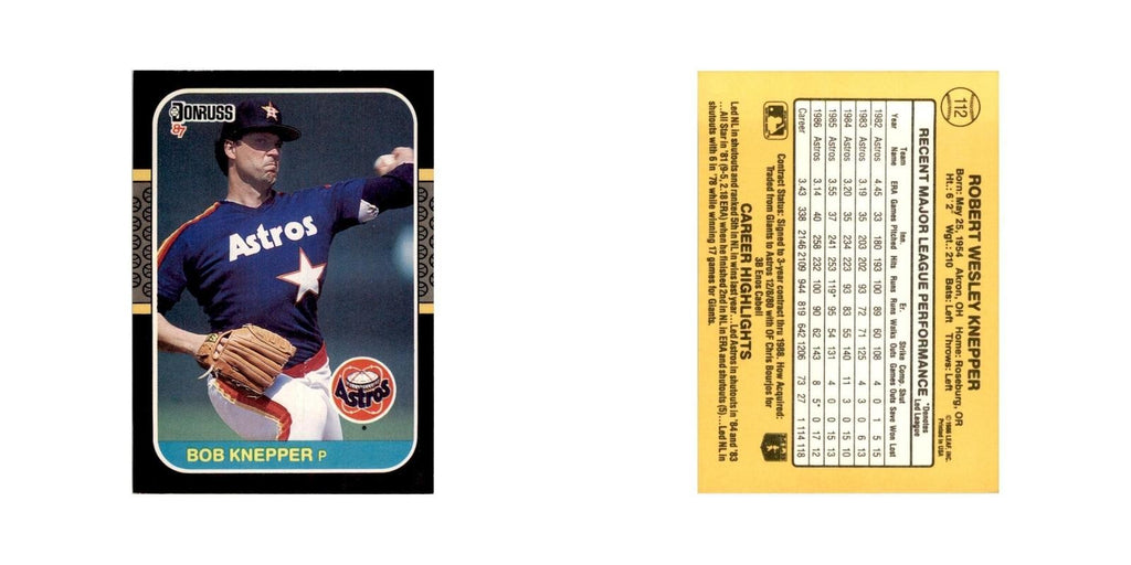 1987 Donruss Bob Knepper Baseball Cards #112