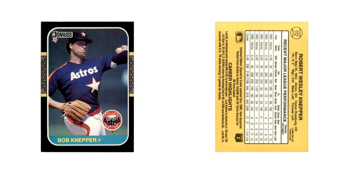 1987 Donruss Bob Knepper Baseball Cards #112