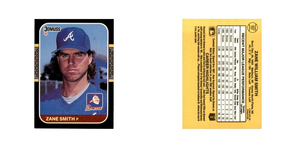 1987 Donruss Zane Smith Baseball Cards #167