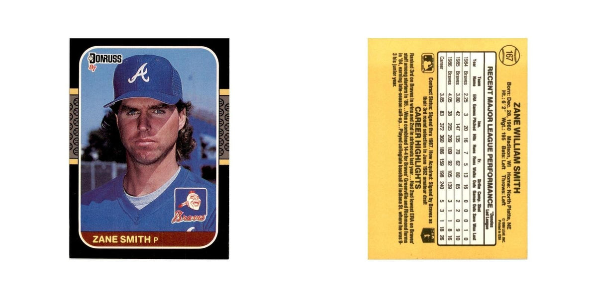 1987 Donruss Zane Smith Baseball Cards #167