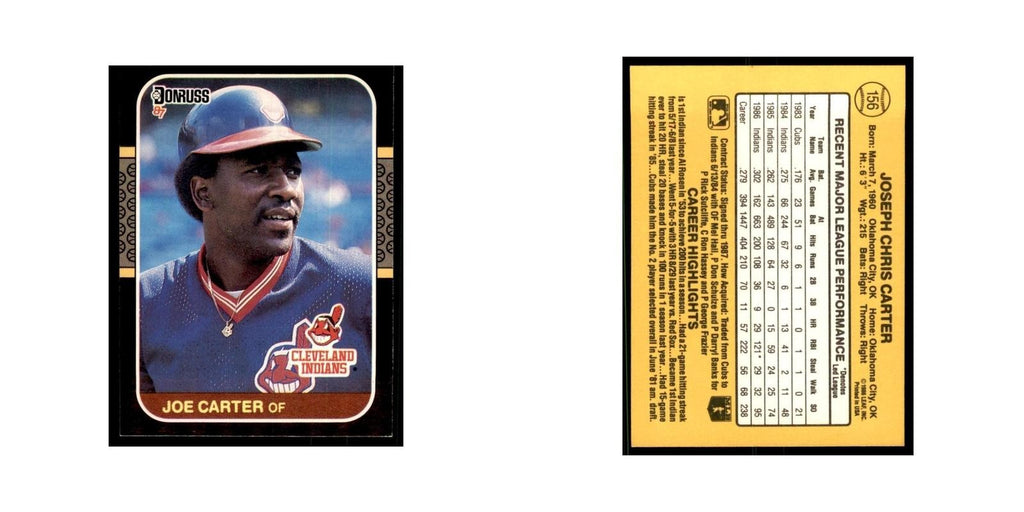 1987 Donruss Joe Carter Baseball Cards #156