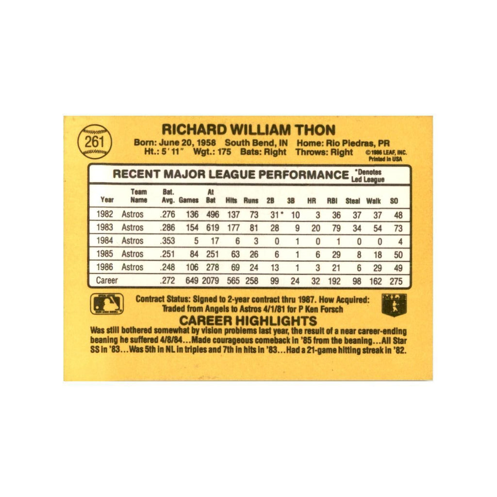 1987 Donruss Dickie Thon Baseball Cards #261