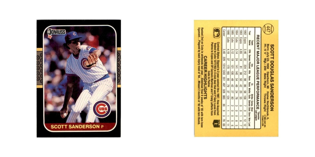 1987 Donruss Scott Sanderson Baseball Cards #447