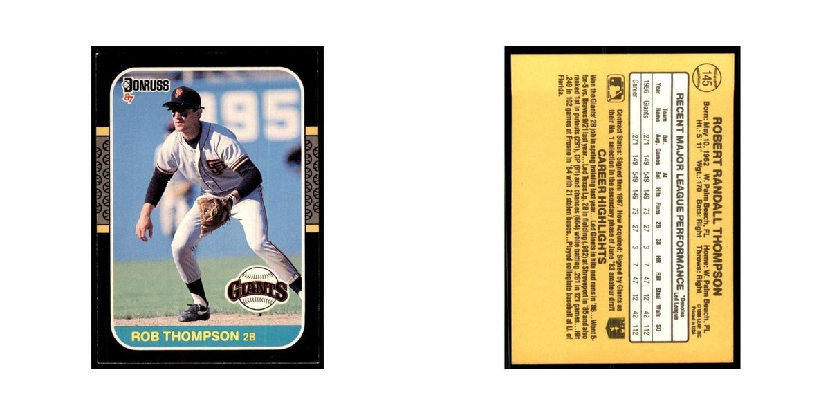 1987 Donruss Rob Thompson Baseball Cards #145