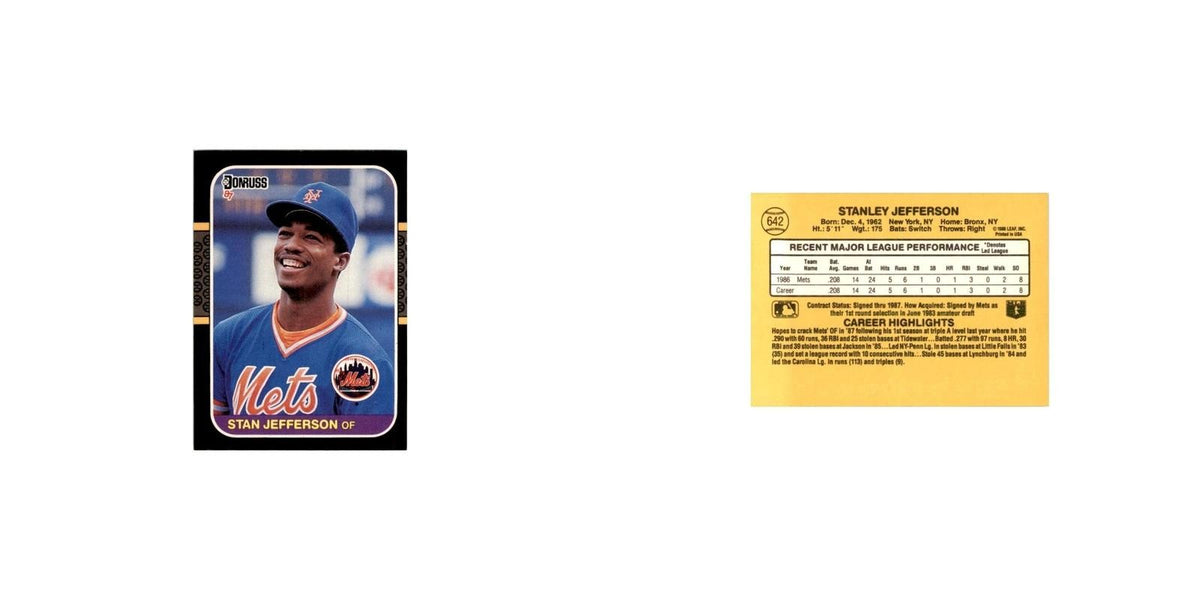 1987 Donruss Stan Jefferson Baseball Cards #642