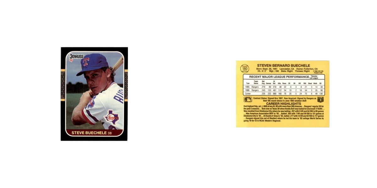 1987 Donruss Steve Buechele Baseball Cards #180